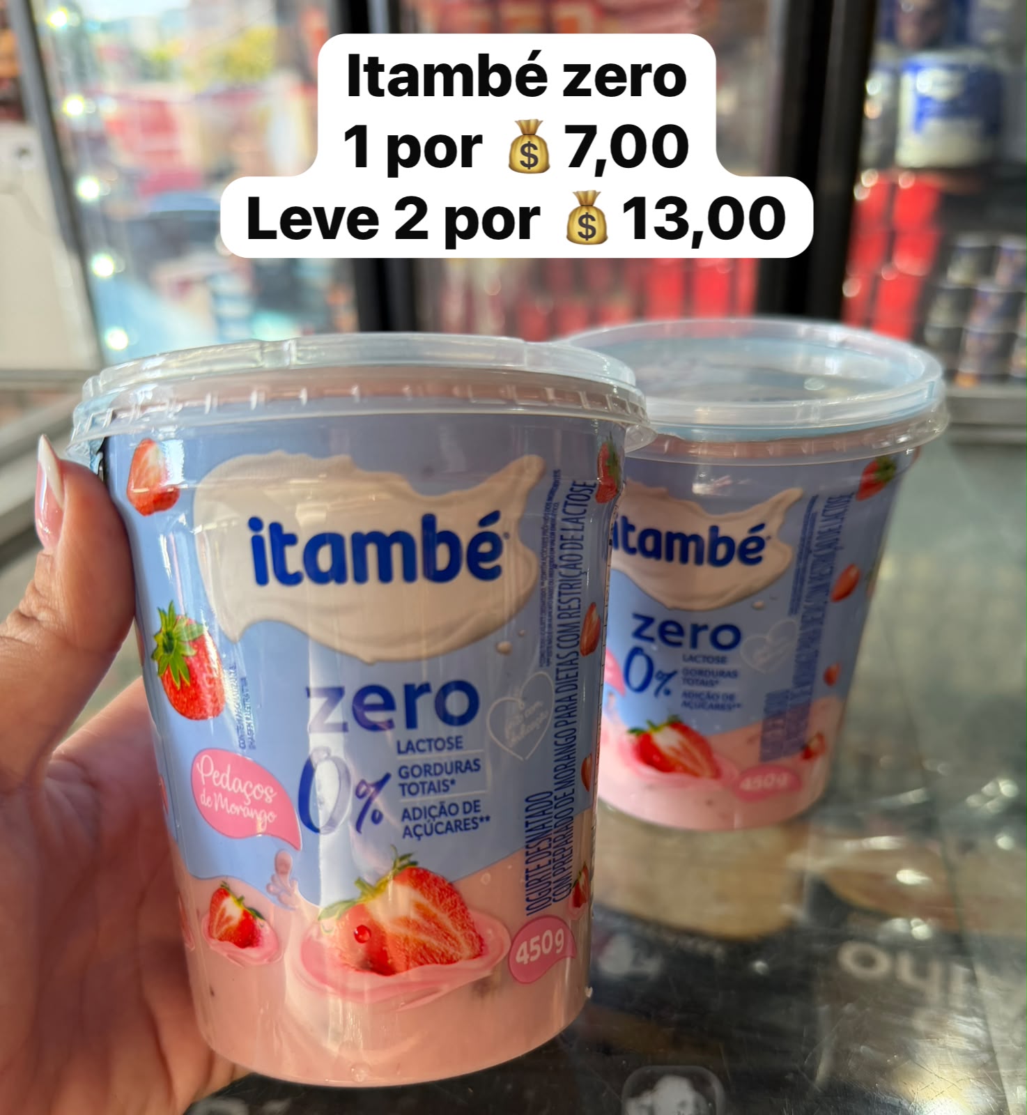 Arte da oferta: Iogurte Itambé Zero 450g Leve 2