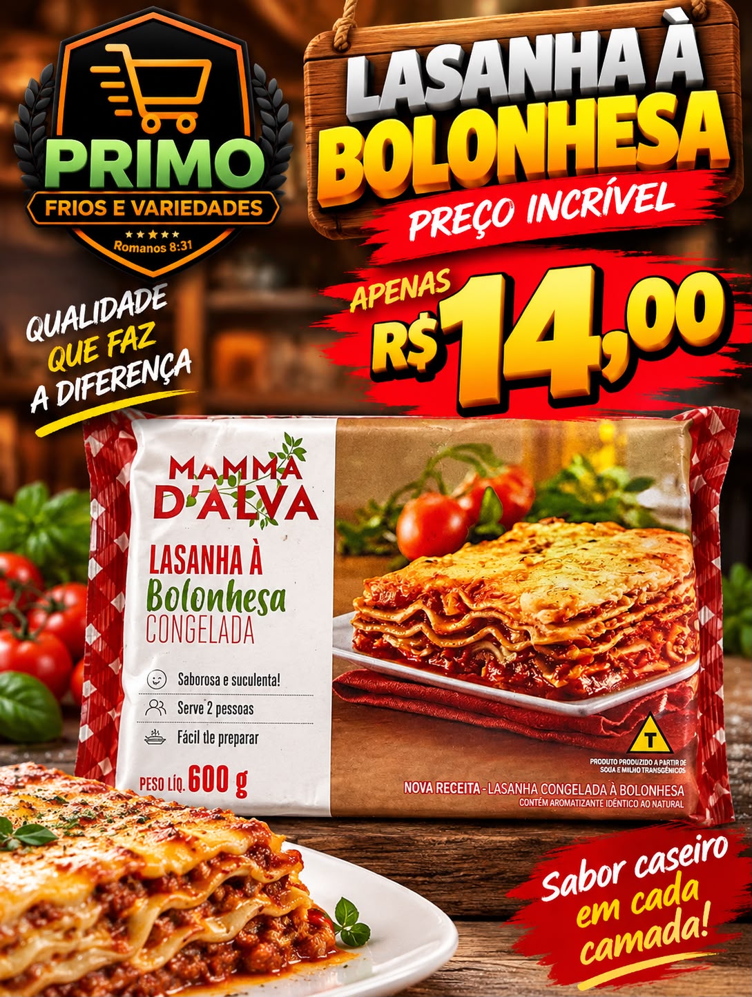 Lasanha à Bolonhesa Mamma D’Alva 600g