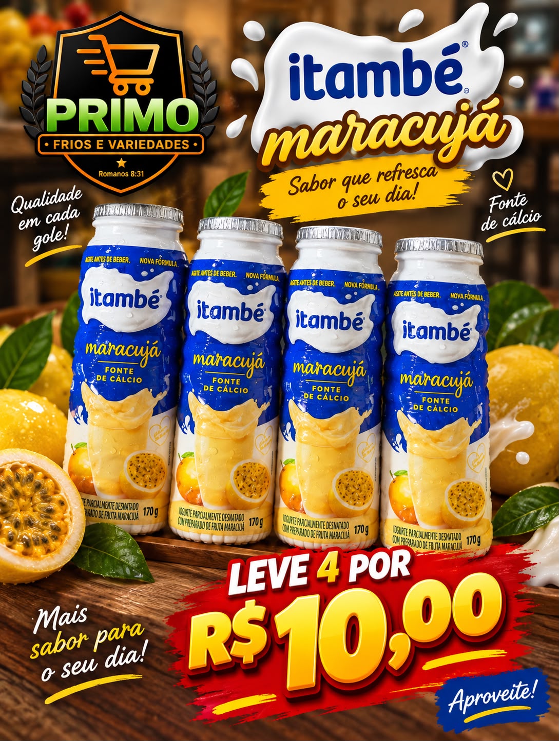 Arte da oferta: Iogurte Itambé Maracujá 170g Leve 4