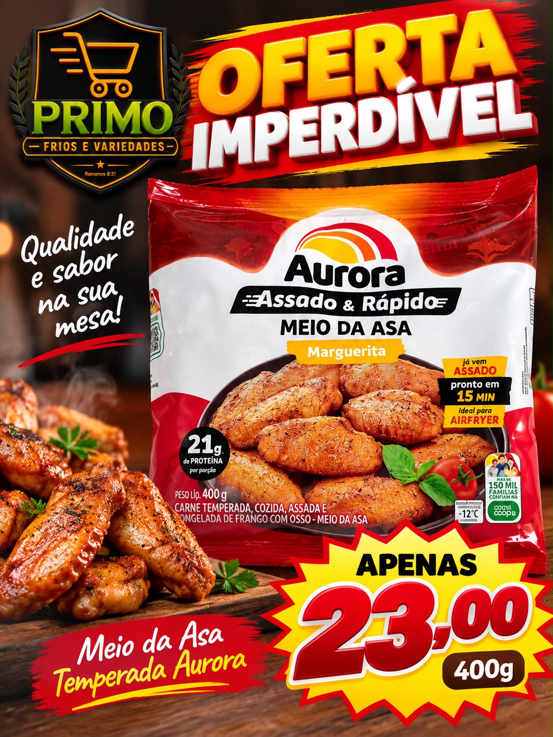Meio da Asa Aurora 400g