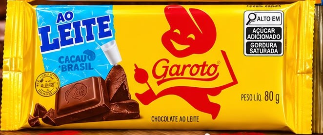 Arte da oferta: Chocolate Garoto Ao Leite 80g