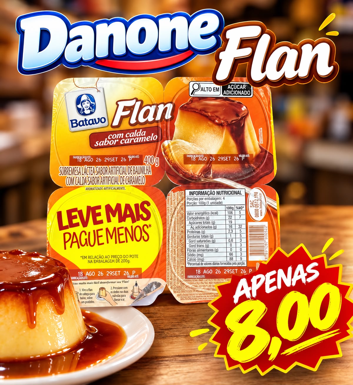 Arte da oferta: Flan Batavo 400g