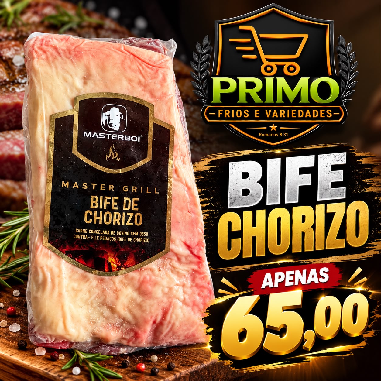 Arte da oferta: Bife de Chorizo Masterboi