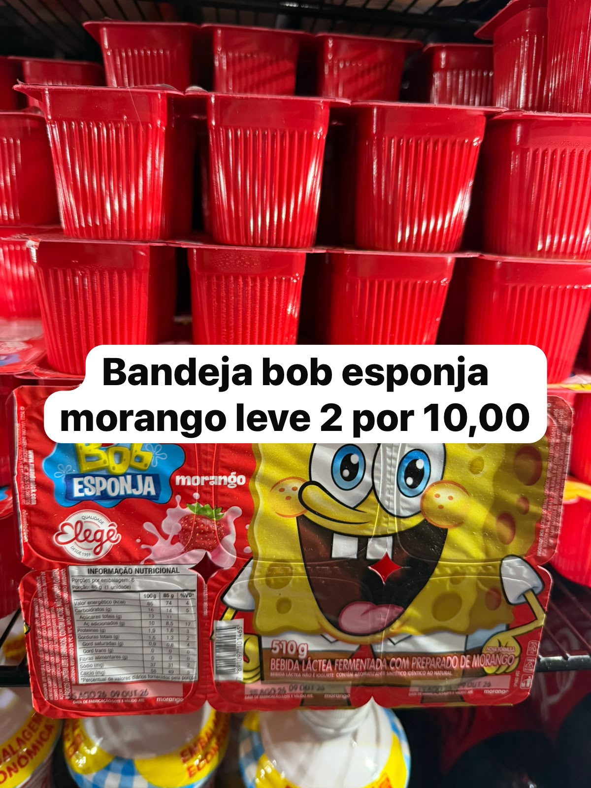 Arte da oferta: Bandeja Bob Esponja Morango Leve 2
