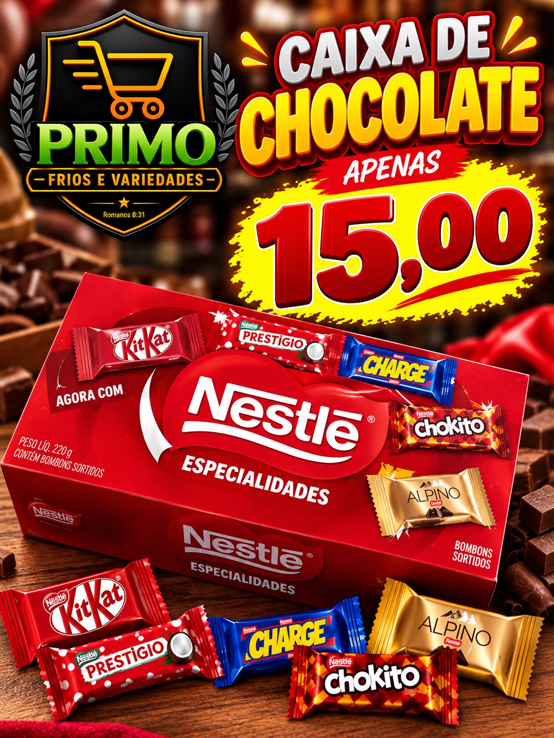 Arte da oferta: Caixa de Chocolates Nestlé