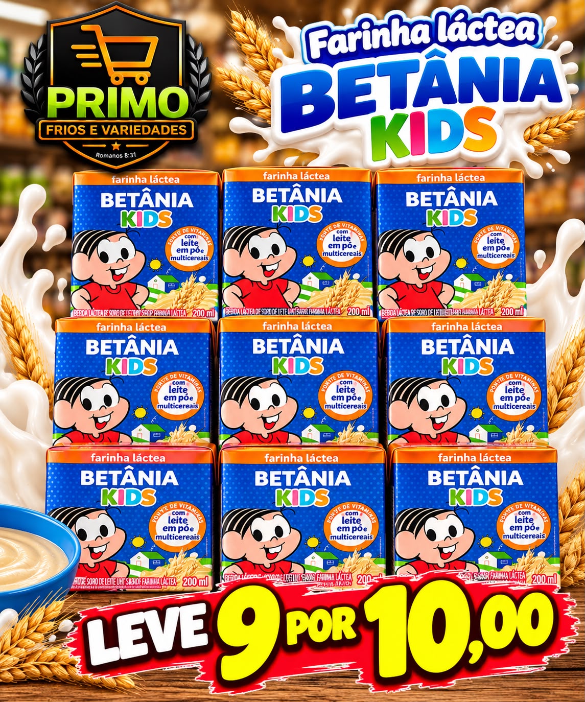 Arte da oferta: Farinha Láctea Betânia Kids Leve 9