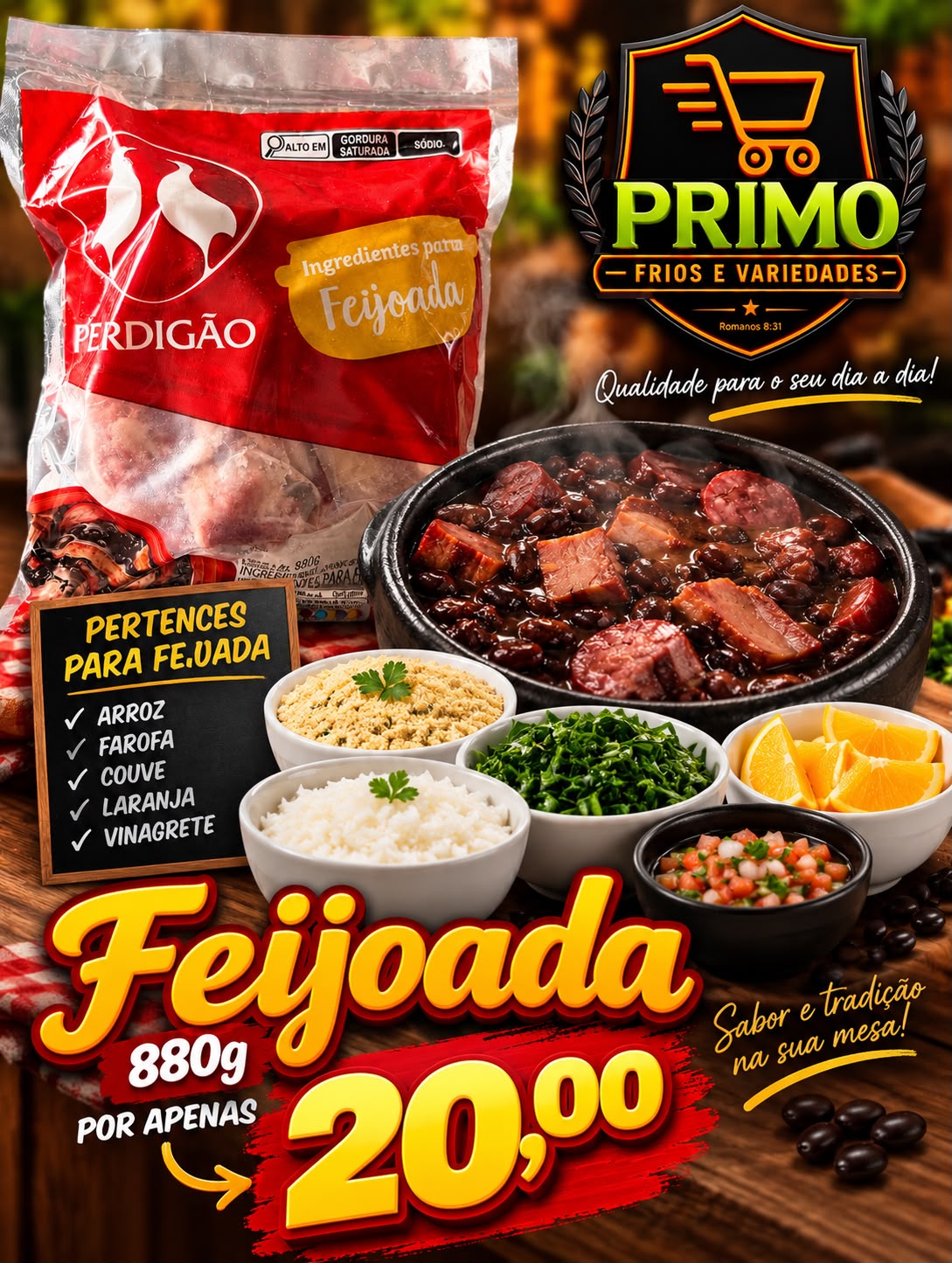 Arte da oferta: Feijoada 880g