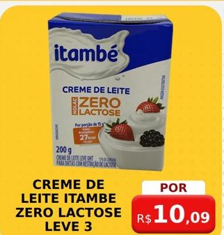 Arte da oferta: Creme de Leite Itambe Zero Lactose Leve 3