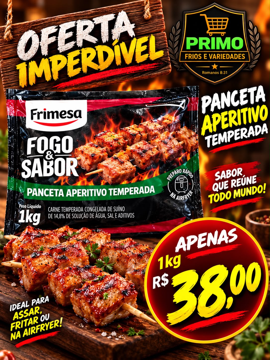 Panceta Aperitivo Temperada Frimesa 1kg