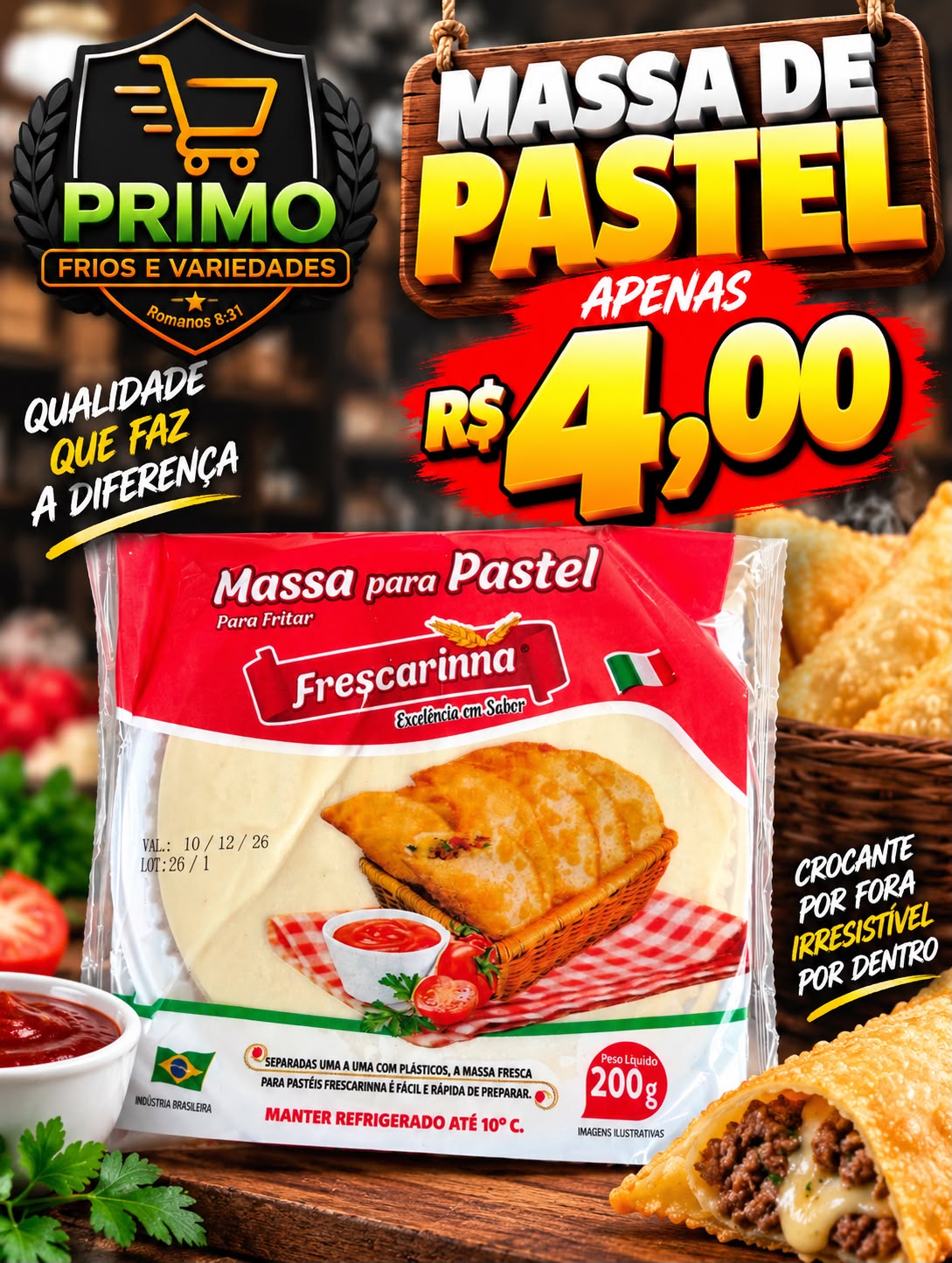 Massa para Pastel Frescarini 200g