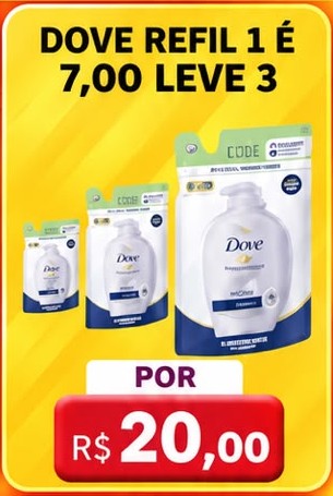 Arte da oferta: Dove Refil Leve 3
