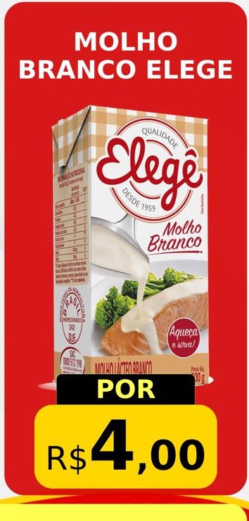 Arte da oferta: Molho Branco Elegê