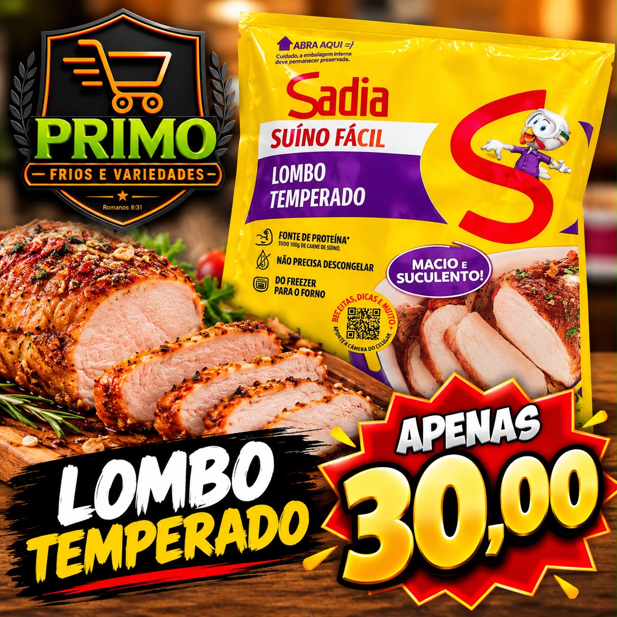 Arte da oferta: Lombo Temperado Sadia