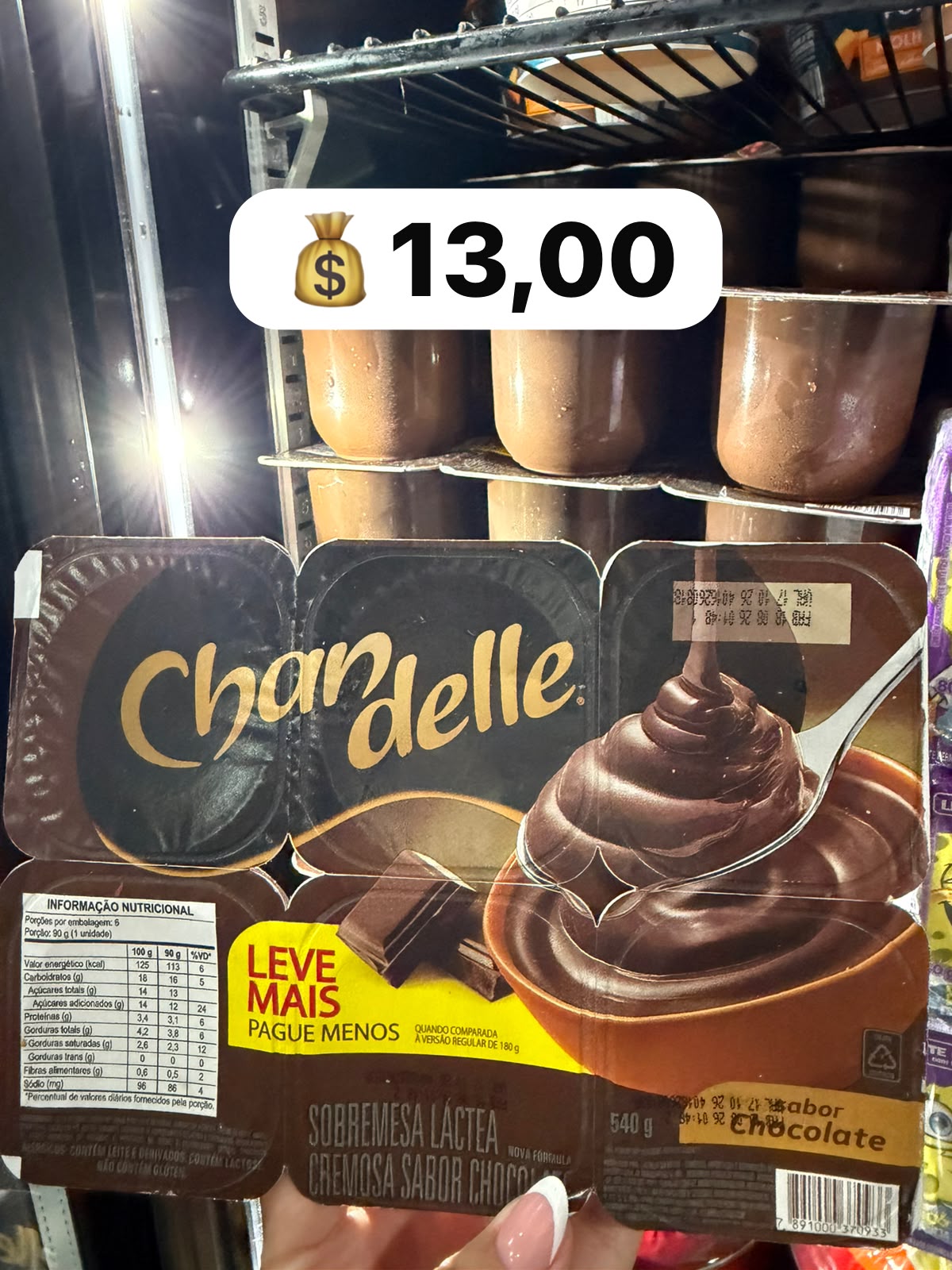 Arte da oferta: Sobremesa Láctea Chandelle Chocolate 540g
