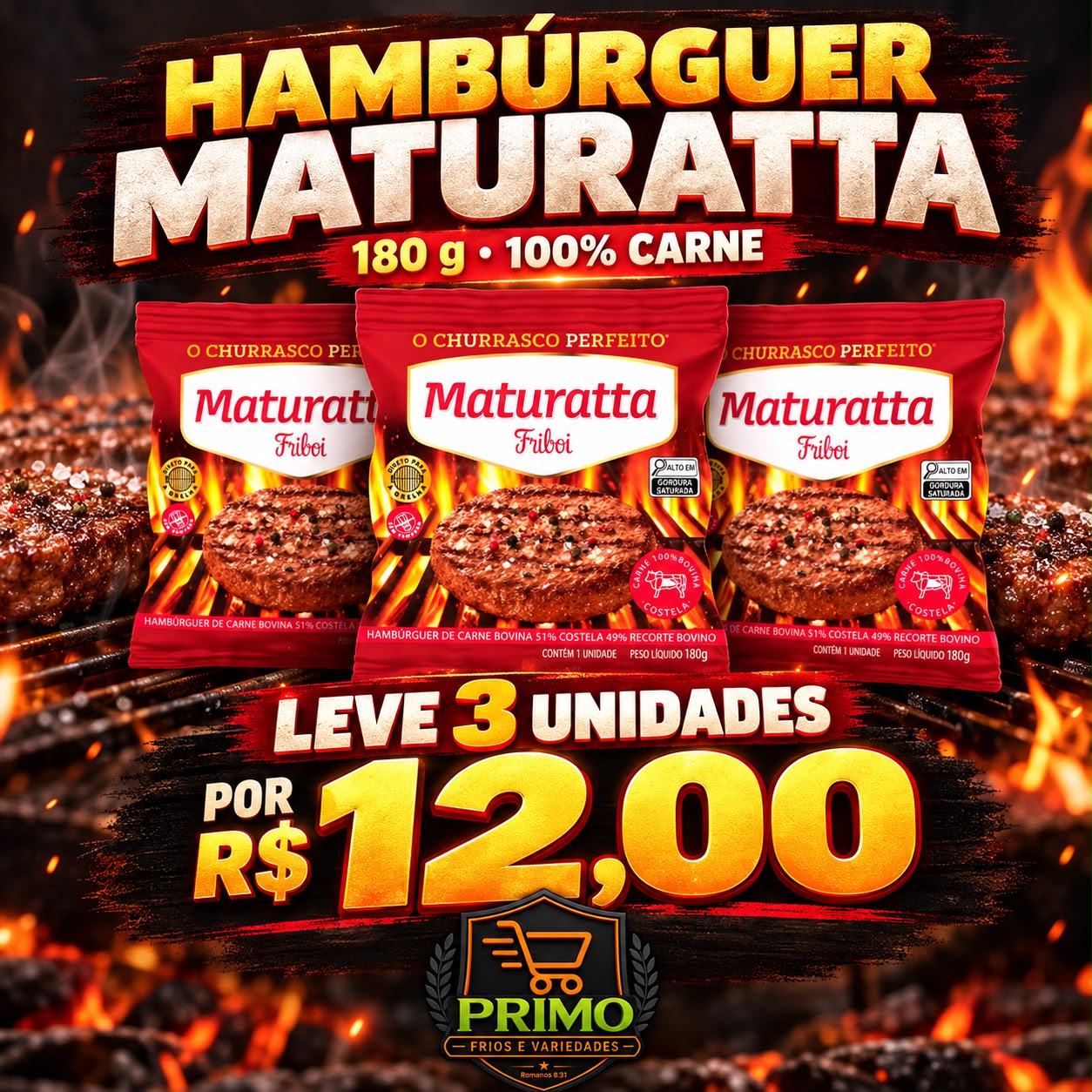 Arte da oferta: Hambúrguer Maturatta Friboi 180g Leve 3
