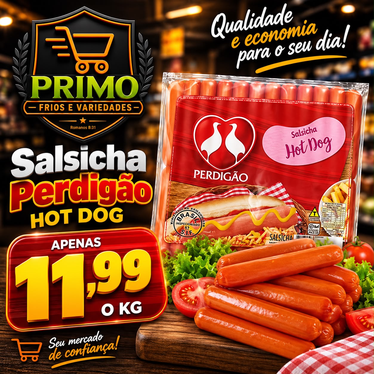 Arte da oferta: Salsicha Perdigão Hot Dog